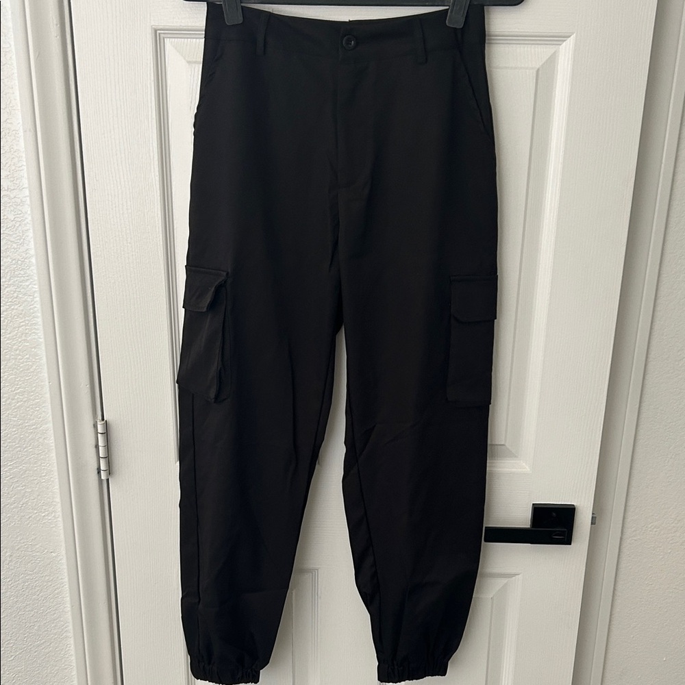 Women's Black Cargo Joggers